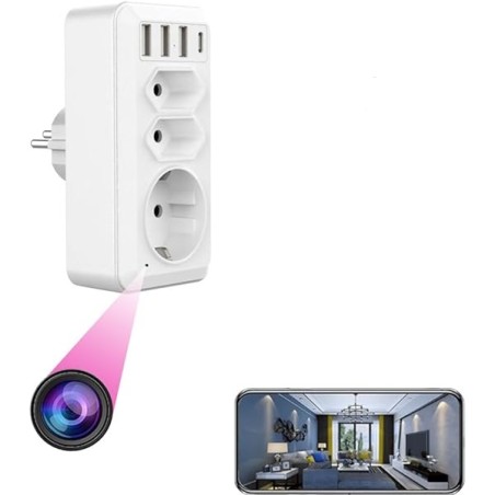 Wall socket Full HD Wifi camera motion detection