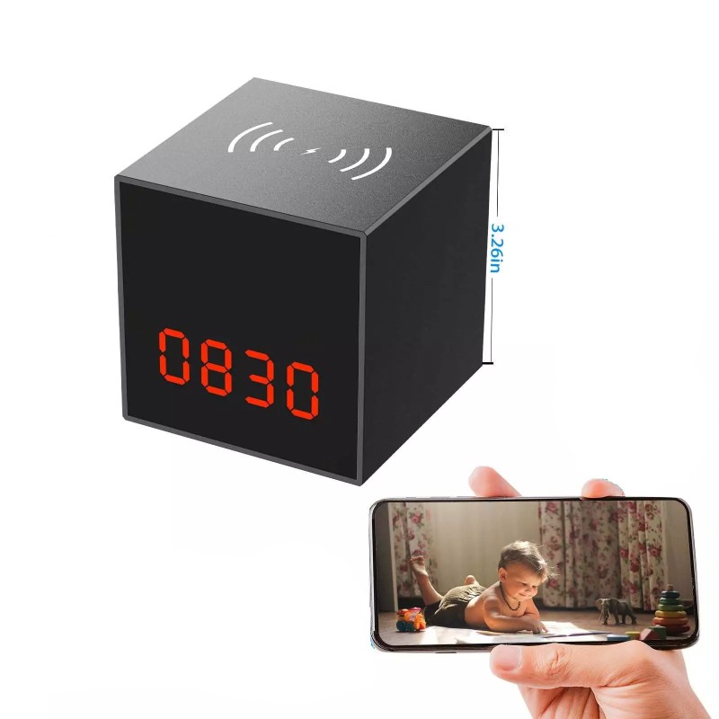 WiFi Full HD Camera Alarm Clock with Induction Charger